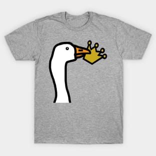 Portrait of a Funny Goose Stealing a Crown T-Shirt